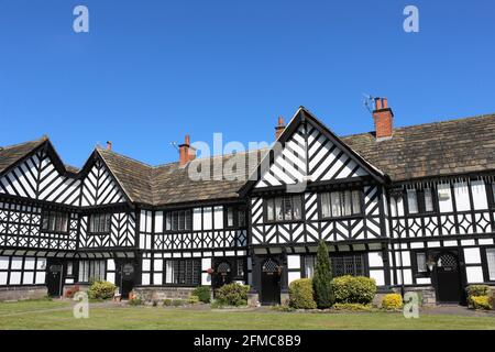 Mock Tudor Architecture in Port Sunlight Model Village, Wirral, Großbritannien Stockfoto