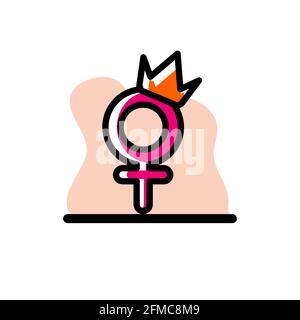 Weibliche Krone Symbol konzeptuelle Vektor Illustration Design eps10 ideal für Alle Zwecke Stock Vektor