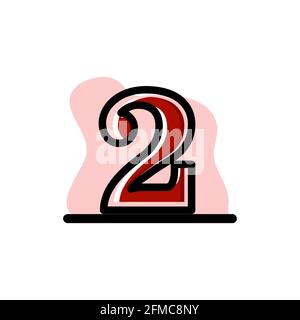 Nummer 2 Konzeptual Icon Vektor Illustration Design eps10 großartig für Alle Prüposen Stock Vektor