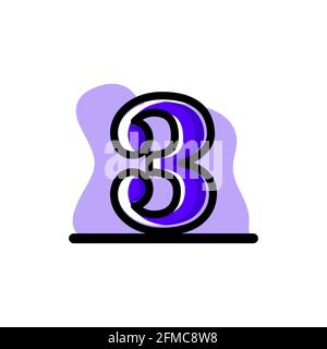 Nummer 3 Konzeptuelles Vektorsymbol Illustration Design eps10 großartig für Alle Zwecke Stock Vektor