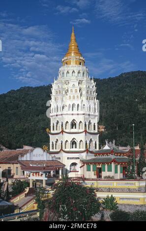 Malaysia. Penang. Pagode des Tempels von KEK Lok Si. Stockfoto