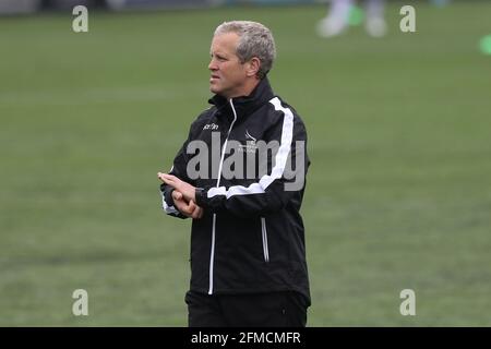 NEWCASTLE UPON TYNE, GROSSBRITANNIEN. 8. MAI Newcastle Falcons Coach Dave Walder vor dem Spiel der Gallagher Premiership zwischen Newcastle Falcons und London Irish im Kingston Park, Newcastle am Samstag, 8. Mai 2021. (Quelle: Robert Smith) Quelle: MI News & Sport /Alamy Live News Stockfoto