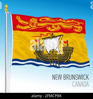 Territorialflagge und regionale Flagge von New Brunswick, Kanada, nordamerikanisches Land, Vektorgrafik Stock Vektor