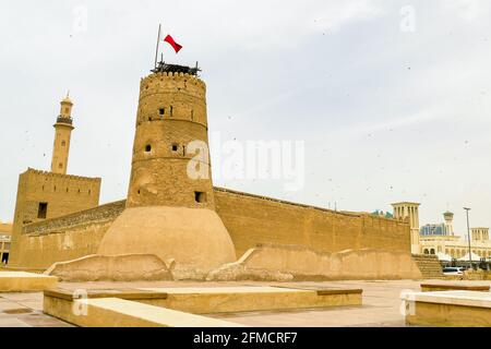 Dubai, Vereinigte Arabische Emirate, 12. April 2019. Das Dubai Museum ist das wichtigste Museum in Dubai in den Vereinigten Arabischen Emiraten. Es befindet sich in Fort Al Fahidi Stockfoto