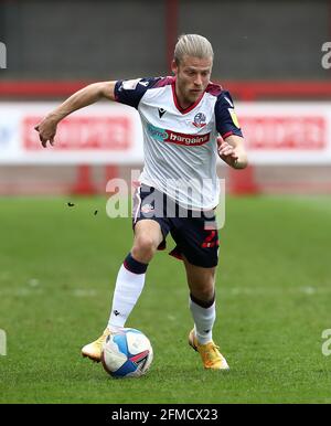 Lloyd Isgrove von Bolton Wanderers während des zweiten Spiels der Sky Bet League im People's Pension Stadium in Crawley. Bilddatum: Samstag, 8. Mai 2021. Stockfoto