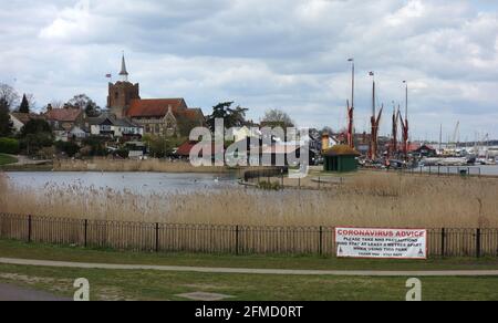 Blick auf die Hythe in Maldon, Essex Stockfoto