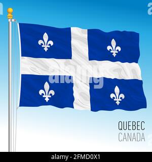 Quebec Territorialflagge und regionale Flagge, Kanada, nordamerikanisches Land, Vektorgrafik Stock Vektor