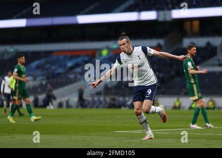 Gareth Bale von Tottenham Hotspur feiert nach einem Tor, 1-0 - Tottenham Hotspur gegen Sheffield United, Premier League, Tottenham Hotspur Stadium, London, Großbritannien - 2. Mai 2021 nur für redaktionelle Verwendung - es gelten die Einschränkungen von DataCo Stockfoto