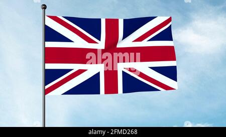 3D-Illustration der Union Jack oder die Union Flag ist die Nationalflagge des Vereinigten Königreichs. Darüber hinaus wird es als offizielle Flagge in einigen der verwendet Stockfoto
