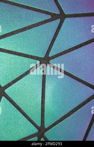Rainbow-farbige, schimmernde, irisierende Oberflächen in diamantförmiger Teilung Stockfoto