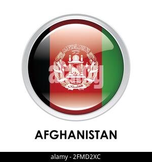 Runde Flagge Afghanistans Stockfoto