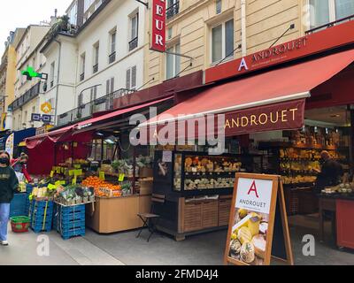 Paris, Frankreich, Einkaufsstraße, Französischer Käse, Androuet, Lebensmittelgeschäfte, Ladenfronten, Fassadengebäude, pariser Laden Stockfoto