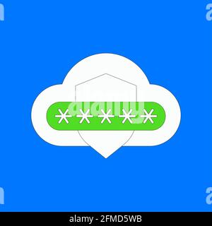 Abbildung zur Sicherheit von Cloud-Kennwörtern Stock Vektor
