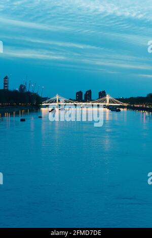 Albert Bridge, Battersea, Wandsworth, London, England Stockfoto