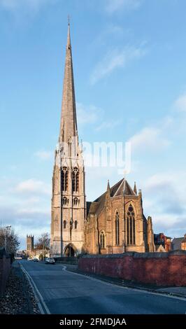 St Walburge, Preston, Lancashire, Großbritannien. Diese viktorianische gotische Kirche hat den höchsten Kirchturm (94 m) in England (von Joseph Hansom, 1854) Stockfoto