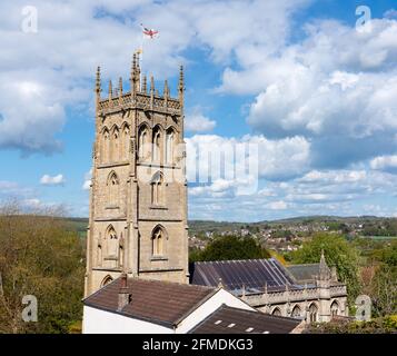 Pfarrkirche St. Jakob der große über dem Dorf Winscombe am Fuße des Mendip Hills Somerset UK Stockfoto