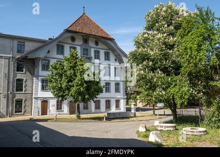 Langenthal, Schweiz - 9. Mai 2020: Langenthal ist eine Stadt und eine politische Gemeinde im Verwaltungsbezirk Oberaargau des Kantons BE Stockfoto