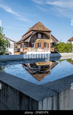 Langenthal, Schweiz - 9. Mai 2020: Langenthal ist eine Stadt und eine politische Gemeinde im Verwaltungsbezirk Oberaargau des Kantons BE Stockfoto