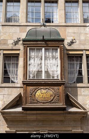 Winterthur, Schweiz - 7. Mai 2020: Ein Bild aus der historischen Altstadt von Winterthur, der sechstgrößten Stadt der Schweiz Stockfoto