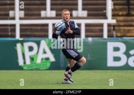 Newcastle, Großbritannien. Mai 2021. Brett Connon von Newcastle Falcons mit dem Ball in Newcastle, Vereinigtes Königreich am 5/8/2021. (Foto von Iam Burn/News Images/Sipa USA) Quelle: SIPA USA/Alamy Live News Stockfoto