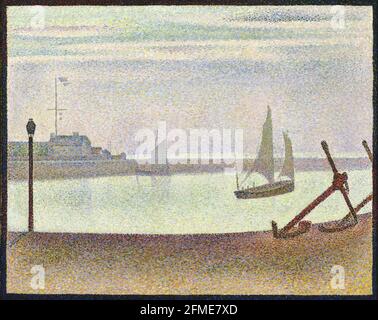 Georges-Pierre Seurat. (Französisch, 1859-1891). Der Kanal von Gravelines, Abend. Sommer 1890. Öl auf Leinwand, 25 3/4 x 32 4 x 81.9 cm (65.4 Zoll). Stockfoto