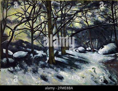 Paul Cézanne. (Französisch, 1839-1906). Schmelzender Schnee, Fontainebleau. 1879-80. Öl auf Leinwand. Stockfoto