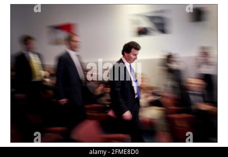 Oliver Letwin spricht im lewis Media Center in London Heute.PIC David Sandison 16/2/2004 Stockfoto