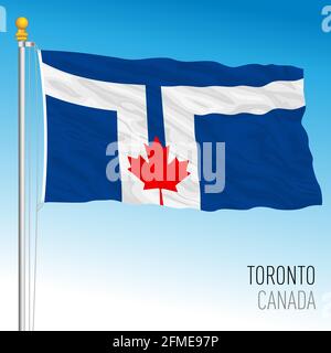 Flagge der Stadt Toronto, Kanada, nordamerikanisches Land, Vektorgrafik Stock Vektor