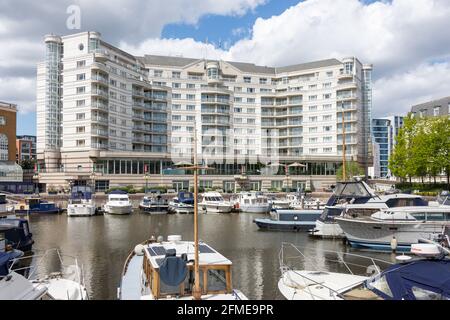 Das Chelsea Harbour Hotel von Marina, Chelsea Harbour, Sands End, Borough of Hammersmith and Fulham, Greater London, England, Großbritannien Stockfoto