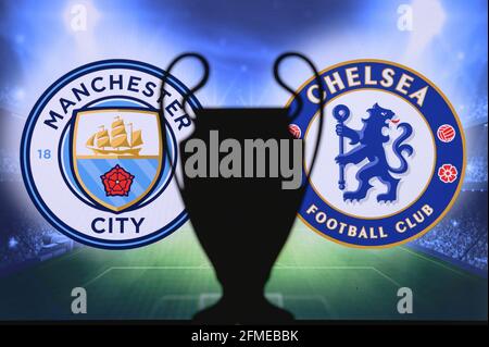 LONDON, ENGLAND, MAI. 8. 2021: Manchester City (eng) gegen Chelsea FC (eng). UEFA Champions League-Finale 2021 in Istanbul, türkei, Fußball, UCL T Stockfoto