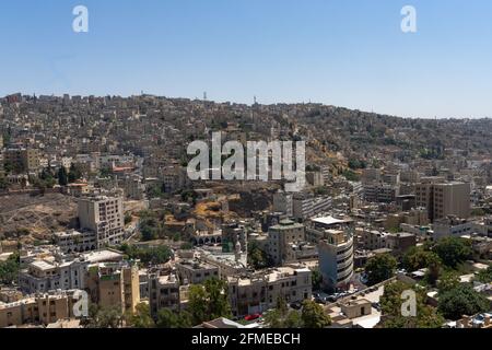 Die Draufsicht auf Wohnanlagen in Abdali in amman, Jordanien Stockfoto