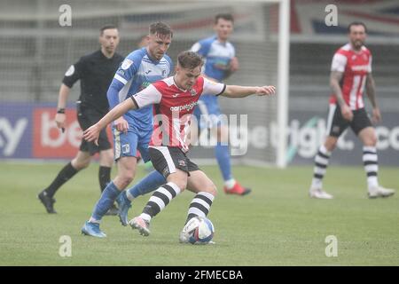 Exeter, Großbritannien. Mai 2021. Archie Collins von Exeter City während des Sky Bet League 2-Spiels zwischen Exeter City und Barrow am 8. Mai 2021 im St James' Park, Exeter, England. Foto von Dave Peters. Quelle: Prime Media Images/Alamy Live News Stockfoto