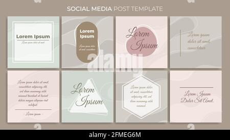 Set von Social-Media-Post-Vorlage mit femininem Design. Gute Vorlage für Online-Werbung Design. Stock Vektor