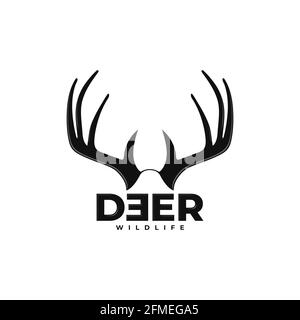 Hirschgeweih Symbol Design. Gute Vorlage für Welt Wildlife Tag Design. Stock Vektor