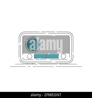 Vintage Radio Vektor Illustration mit einfachen Umriss Design. Gute Vorlage für Unterhaltung oder Radio-Design Stock Vektor