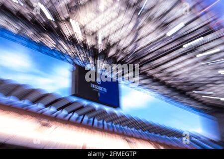 led-Wand Ich bin Scudetto während des Fußballspiels der italienischen Meisterschaft Serie A zwischen dem FC Internazionale und dem UC Sampdoria am 8. Mai 2021 im Giuseppe-Meazza-Stadion in Mailand, Italien - Foto Morgese-Rossini / DPPI Stockfoto