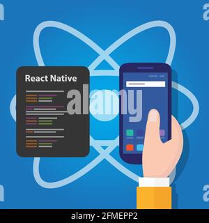 Reagieren native mobile Programmierung Code Entwickler Software Smartphone Stock Vektor
