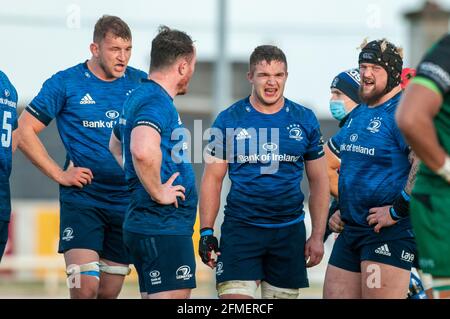 Leinster-Spieler beim Guinness PRO14 Rainbow Cup Round 2-Spiel zwischen Connacht Rugby und Leinster Rugby am 8. Mai 2021 auf dem Sportplatz in Galway, Irland (Foto: Andrew SURMA / SIPA USA) Stockfoto