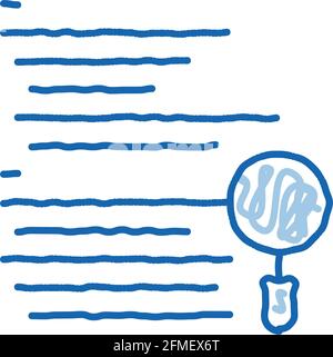 Lupe Suche Code Fehler Doodle Symbol Handgezeichnete Illustration Stock Vektor