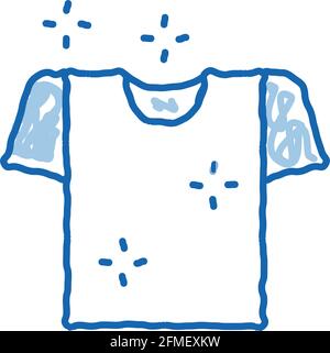 Wäscheservice gewaschen T-Shirt Doodle Symbol handgezeichnete Illustration Stock Vektor