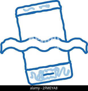 Wasserdichtes Material Telefon Doodle Symbol handgezeichnete Illustration Stock Vektor