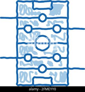 Interaktive Kinder Tisch Fußball Doodle Symbol handgezeichnete Illustration Stock Vektor