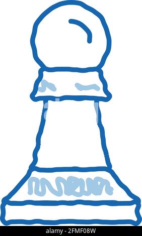 Interaktive Kinder Spiel Schach Doodle Symbol handgezeichnete Illustration Stock Vektor