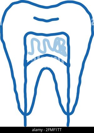 Dental X-ray Image Stomatology Doodle Icon Handgezeichnete Illustration Stock Vektor
