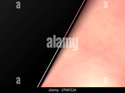 Abstrakt modernen rosa geometrischen low-Poly-Hintergrund mit schwarzen diagonalen Streifen Platz für Ihren Text. Vektorgrafik Stock Vektor