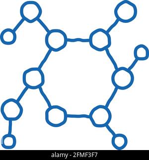 Struktur Molekül Medical Biomaterial Doodle Icon Handgezeichnete Illustration Stock Vektor