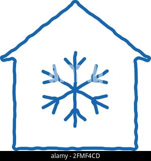 Gebäude und Schneeflocke Kühlanlagen Vektor Stock Vektor
