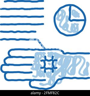 Skin Cell Biohacking Doodle Icon Handgezeichnete Illustration Stock Vektor