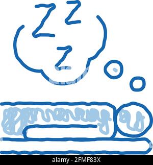 Human Sleep Biohacking Doodle Icon Handgezeichnete Illustration Stock Vektor