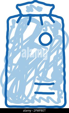 Ausrüstung Tasche Kanusport Doodle Symbol handgezeichnete Illustration Stock Vektor